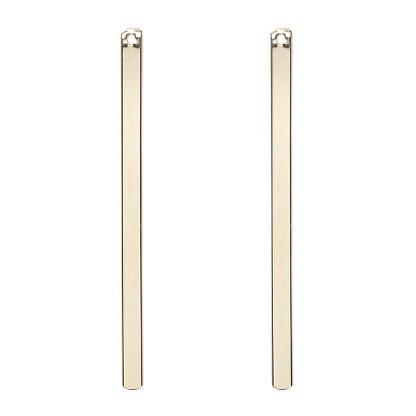 Focal, 14Kt gold-filled, 38x2mm smooth bar. Sold per pkg of 2. image number 0