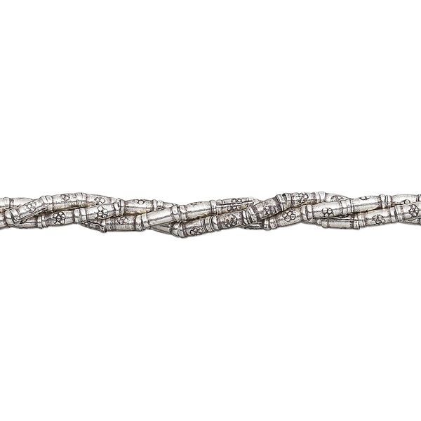 Bead, Hill Tribes, antiqued sterling silver, 4x1mm tube. Sold per 8-inch strand, approximately 45 beads. image number 0