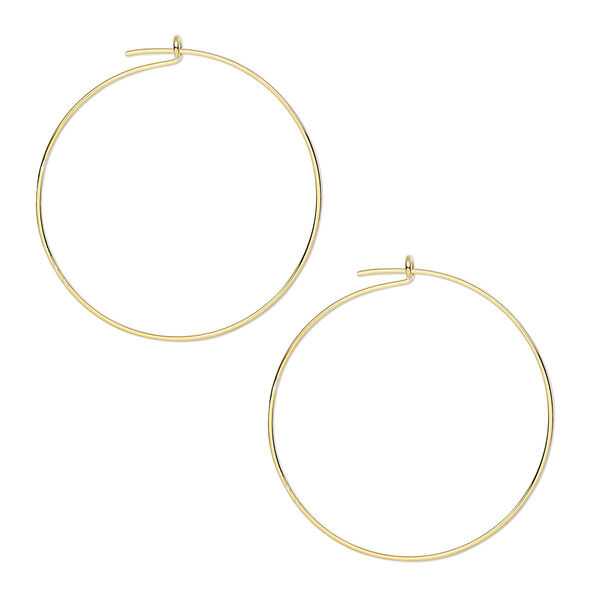 Hoop, gold-plated brass, 25mm round, 24 gauge. Sold per pkg of 50 pairs. image number 0