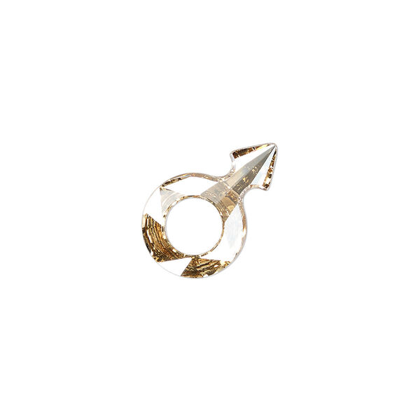 Fancy stone 1pk crystal golden shadow foil back, Crystal Passions® 18x11.5mm male symbol 4878 image number 0
