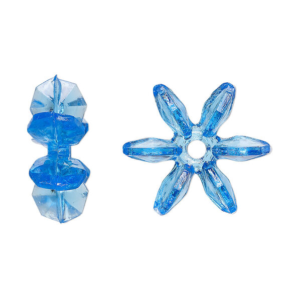Bead, acrylic, transparent blue, 18x7mm paddle wheel. Sold per pkg of 250. image number 0