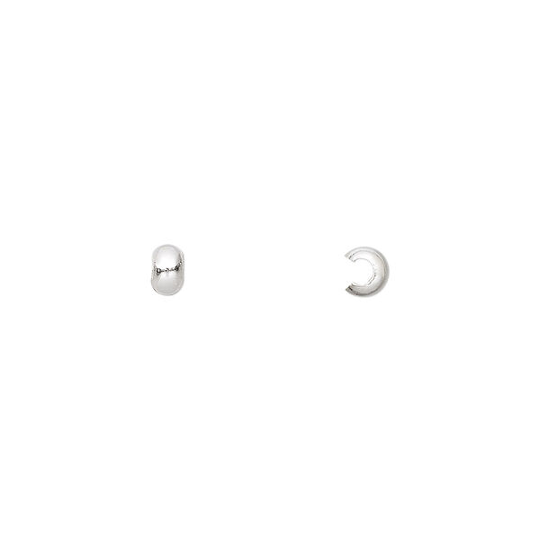 Crimp cover, sterling silver, 3mm. Sold per pkg of 10. image number 0