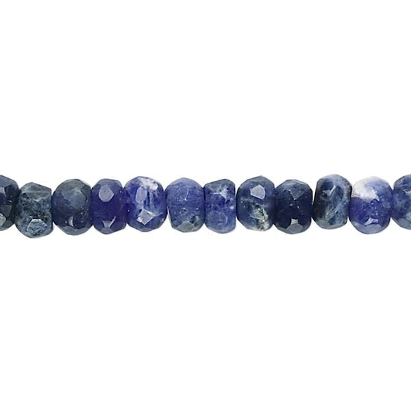 Sodalite 1pkg1, faceted rondelle bead natural 15.5-16 inch 6x4mm image number 0