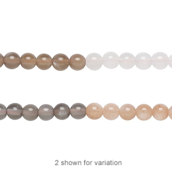 Multi-moonstone 1pkg1, round bead natural 8 inch 4mm image number 0