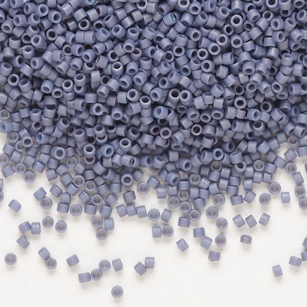 Seed bead, Delica®, glass, pkg/7.5g, #11 round, opaque matte glazed thistle (DB-2292). image number 0