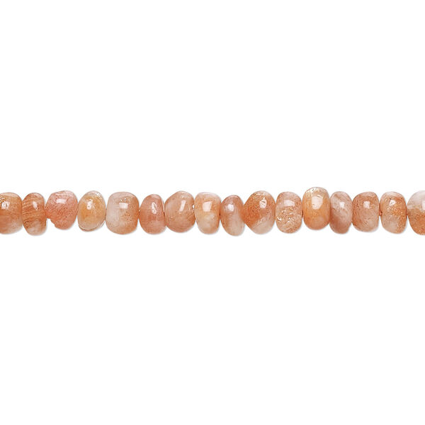 Sunstone 1pkg1, hand-cut rondelle bead natural 13 inch 4x2mm-5x4mm image number 0
