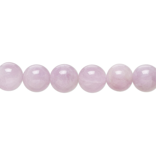 Kunzite 1pkg1, hand-cut round bead natural B grade, 8 inch 8mm image number 0