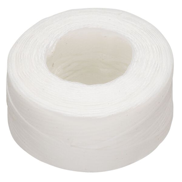 Thread, Hemptique®, polyester, pkg/50 yards, white, 0.8mm braided flat. image number 0