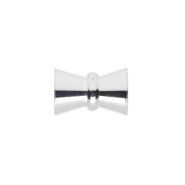 Clasp, magnetic, silver-plated brass, 17x11mm bowtie. Sold individually. image number 0