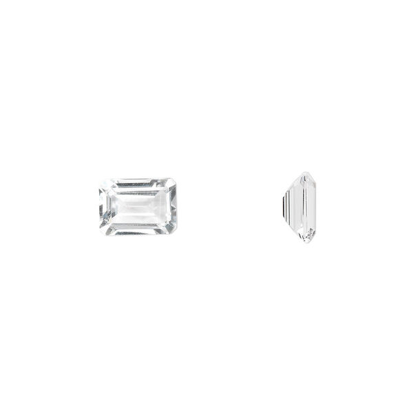 White topaz 1pkg1, hand-cut faceted emerald-cut gem natural A grade, 7x5mm image number 0