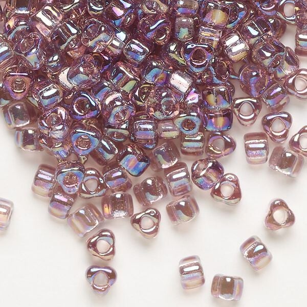 Seed bead, Miyuki, glass, transparent iris lilac, (TR1156), #5 triangle. Sold per 25-gram pkg. image number 0