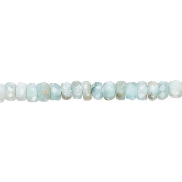Larimar 1pkg1, hand-cut faceted rondelle bead natural 13 inch 4x2mm-5x4mm image number 0
