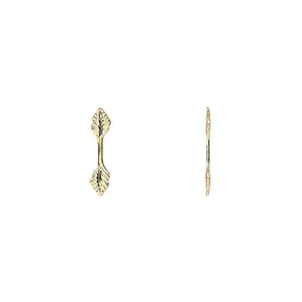 Bail, fold-over, gold-plated brass, 13x3mm double leaf with 6.5mm grip length. Sold per pkg of 100. image number 0