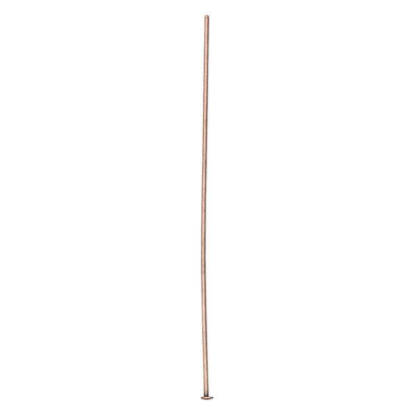 Head pin, antique copper-plated brass, 2-1/2 inches, 21 gauge. Sold per pkg of 100. image number 0
