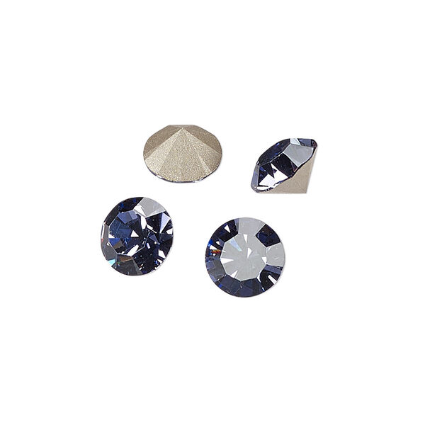 Chaton 144pk tanzanite foil back, Preciosa MAXIMA Czech crystal rhinestone 8.16-8.41mm 15-cut faceted round SS39 image number 0