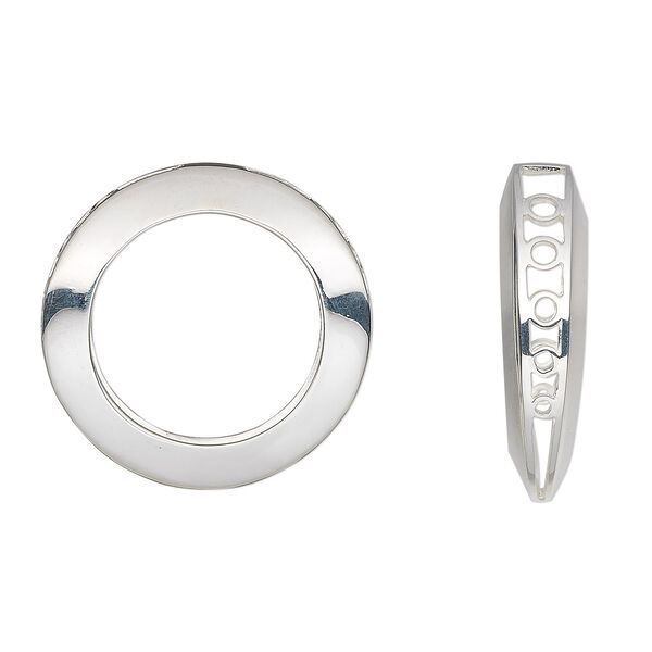 Sterling silver open round focal, 5-loops, 40mm. Sold individually. image number 0