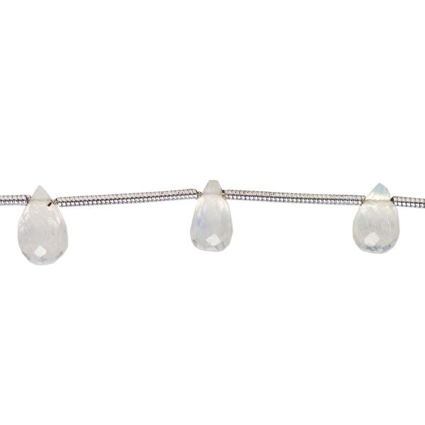 Rainbow moonstone 1pkg10, hand-cut top-drilled faceted teardrop bead natural 7x5mm-9x6mm image number 0