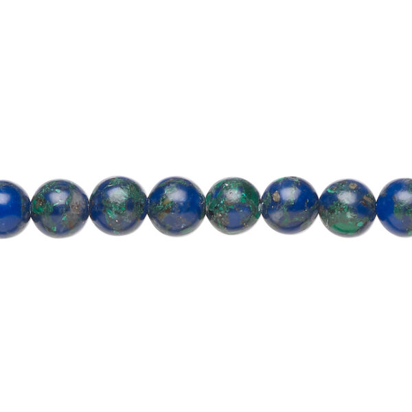 Azurite-malachite / resin 1pkg1, round bead 15.5-16 inch 6mm image number 0