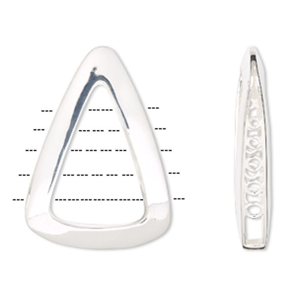 Sterling silver open triangle focal, 5-loops, 48x35mm. Sold individually. image number 0