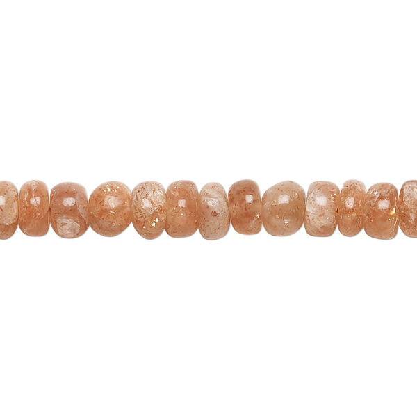 Sunstone 1pkg1, hand-cut rondelle bead natural 14 inch 5x3mm-6x4mm image number 0