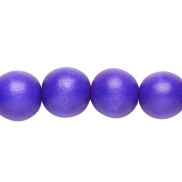 Bead, Taiwanese cheesewood (dyed / waxed), cobalt, 11-12mm round. Sold per pkg of (2) 15-1/2" to 16" strands. image number 0