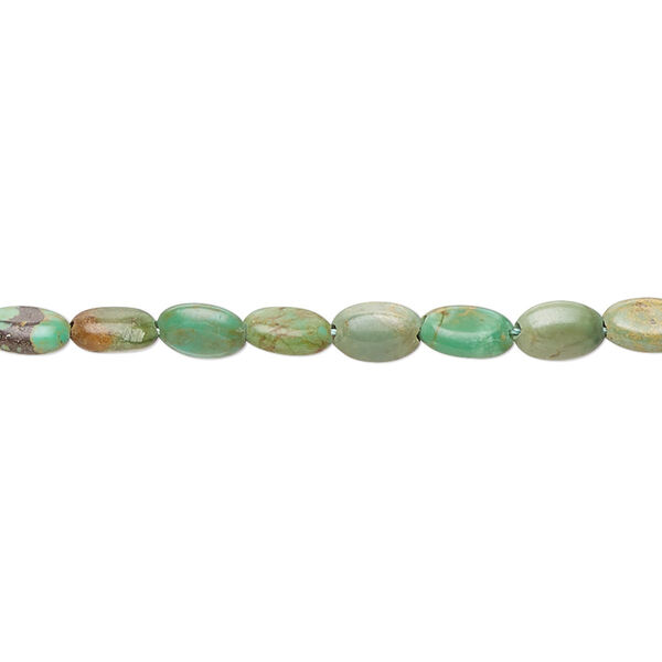 Turquoise 1pkg1, puffed oval bead 15.5-16 inch 5x3mm-6x4mm image number 0
