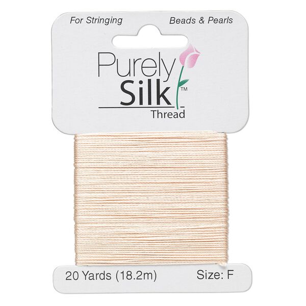 Thread, Purely Silk™, pink, size F. Sold per 20-yard card. image number 0