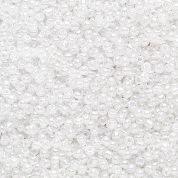 Seed bead, Ming Tree™, glass, pkg/1 pound, #11 round, opaque ceylon white. image number 0