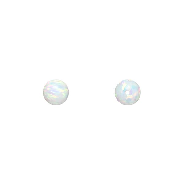 Bead, "opal" (silica and epoxy) (man-made), white, 6mm round. Sold individually. image number 0