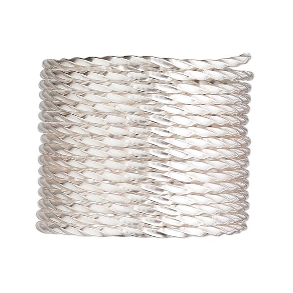 Wire, sterling silver, full-hard, twisted square, 16 gauge. Sold per pkg of 5 feet. image number 0