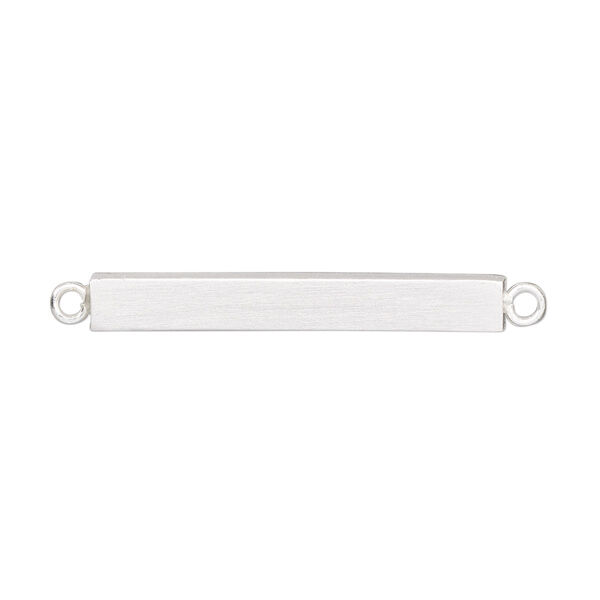Focal, sterling silver, 30x4mm brushed square tube with 2 loops. Sold individually. image number 0