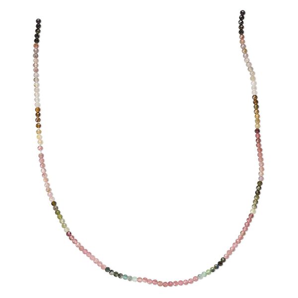 Multi-tourmaline 1pkg1, hand-cut faceted round bead natural 12 inch 2-2.5mm image number 0