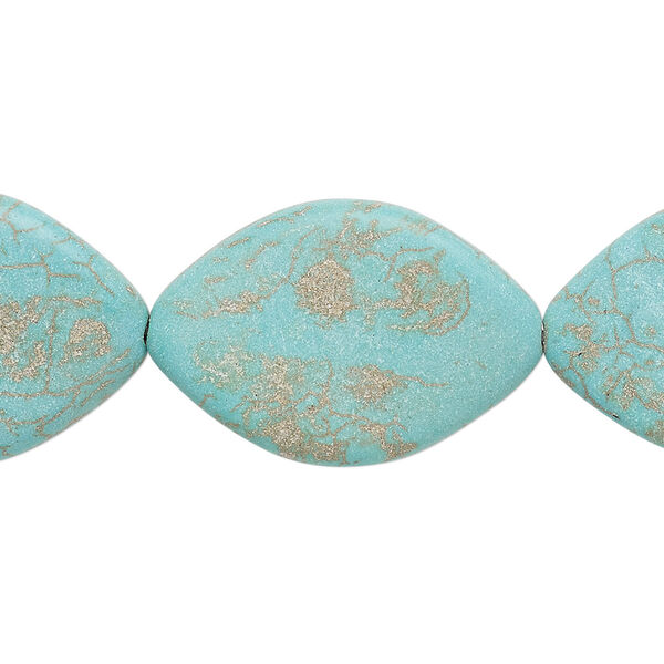 Magnesite 1pkg1, twisted flat marquise bead 15 inch 28x20mm-29x20mm image number 0