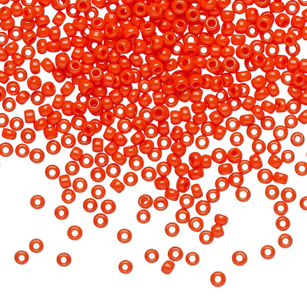 Seed bead, TOHO BEADS®, glass, pkg/250g, #11 round, opaque sunset orange (TR-11-50). image number 0