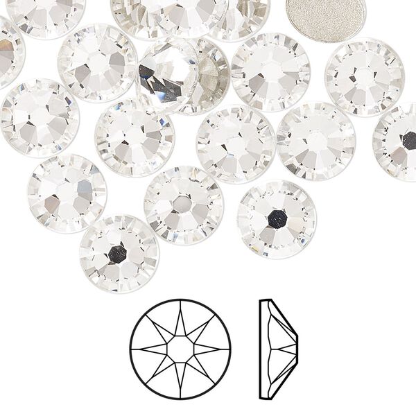 Flat back 144pk crystal clear foil back, Swarovski® 8.412-8.672mm rose round SS40 2088 image number 0