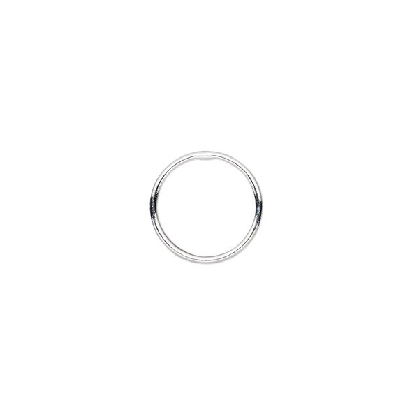 Jump ring, sterling silver, 12mm soldered round, 10.4mm inside diameter, 20 gauge. Sold per pkg of 10. image number 0