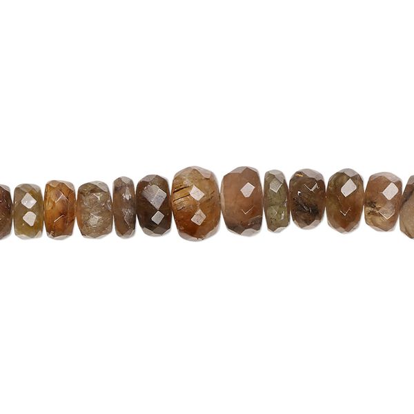 Andalusite 1pkg1, hand-cut faceted rondelle bead natural 17 inch graduated 4x2mm-8x5mm image number 0