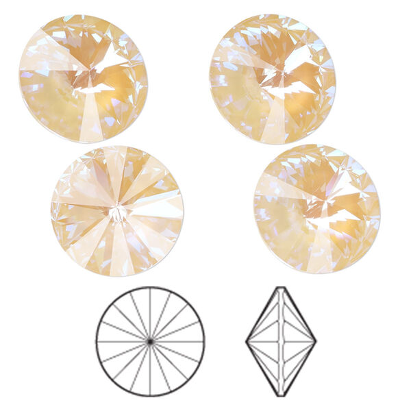 Chaton 144pk crystal ivory cream DeLite, Swarovski® 14mm rivoli 1122 image number 0