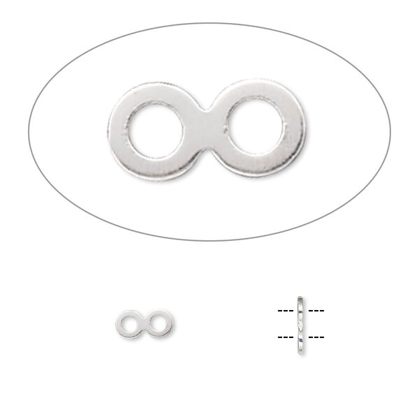 Spacer bar, silver-plated brass, 6x3mm 2-strand, fits up to 3mm bead. Sold per pkg of 100. image number 0