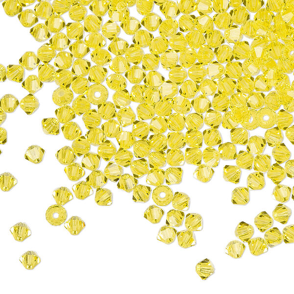 Bead 1440pk citrine, Preciosa Czech crystal 3mm bicone image number 0