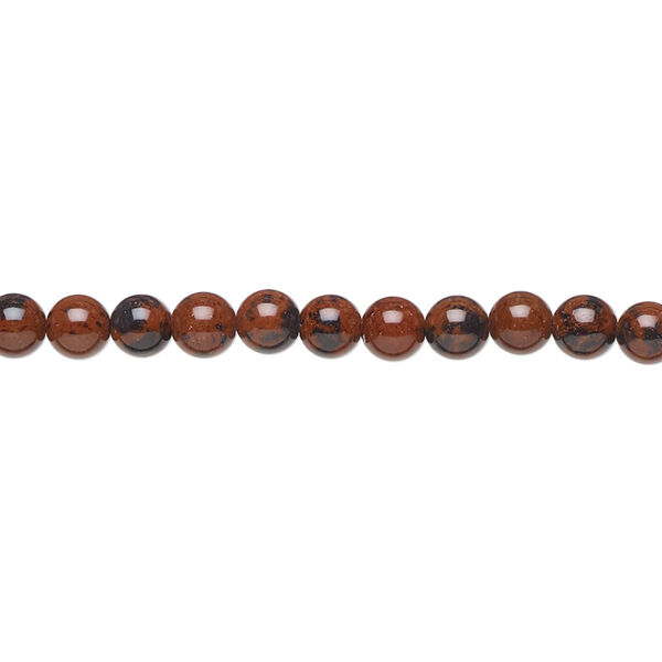 Mahogany obsidian 1pkg1, round bead natural 15.5-16 inch 4mm image number 0
