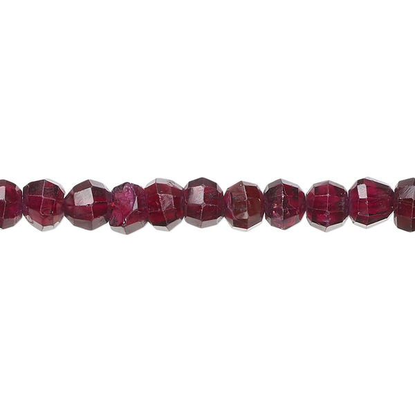 Garnet 1pkg1, hand-cut faceted round bead 15.5-16 inch 5mm image number 0