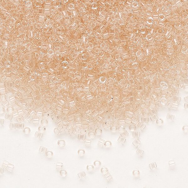 Seed bead, Delica®, glass, pkg/7.5g, #11 round, transparent pink mist (DB-1103). image number 0