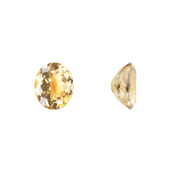 Citrine 1pkg1, hand-cut faceted oval gem 12x10mm image number 0