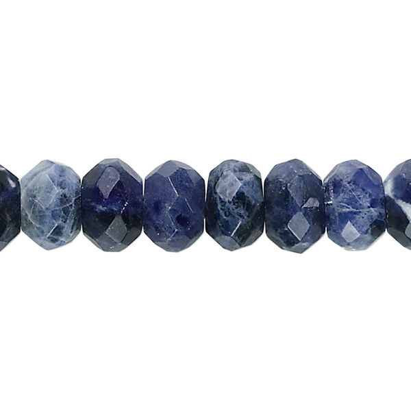 Sodalite 1pkg1, faceted rondelle bead natural B grade, 15.5-16 inch 10x7mm image number 0
