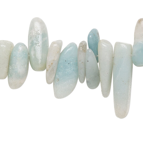 Amazonite 1pkg1, top-drilled Hawaiian chip bead natural 15.5-16 inch extra-large image number 0