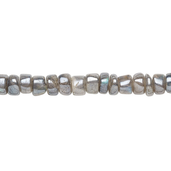 Labradorite 1pkg1, luster hand-cut tumbled heishi bead 13 inch 5x1mm-6x3mm image number 0