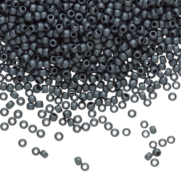 Seed bead, TOHO BEADS®, glass, pkg/50g, #11 round, opaque matte grey (TR-11-611). image number 0