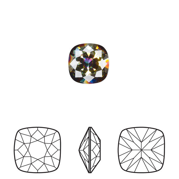 Fancy stone 6pk crystal peacock eye, Crystal Passions® 10mm cushion 4470 image number 0