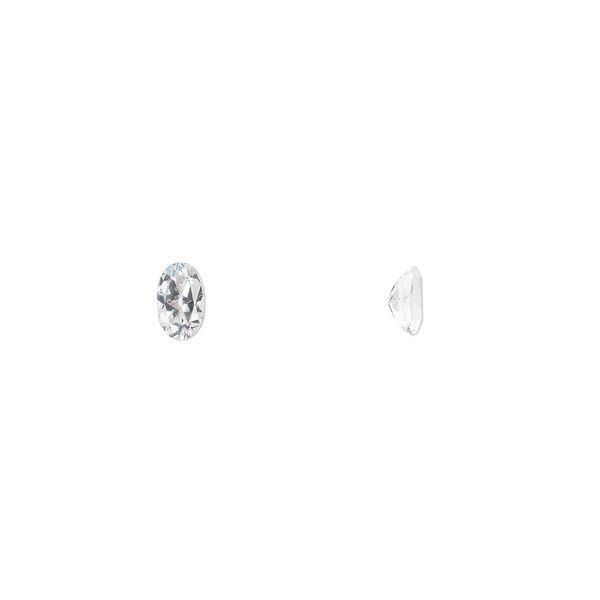 White topaz 1pkg4, hand-cut faceted oval gem natural 5x3mm image number 0